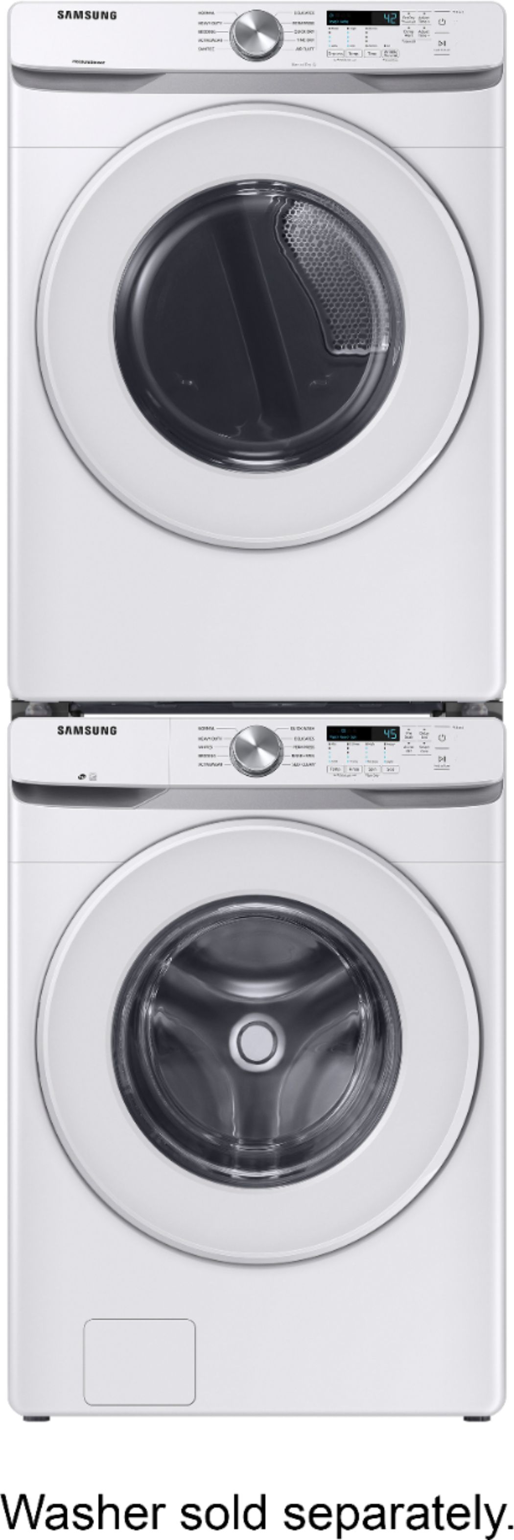 Alt View 3. Samsung - 7.5 Cu. Ft. Stackable Gas Dryer with Sensor Dry - White.