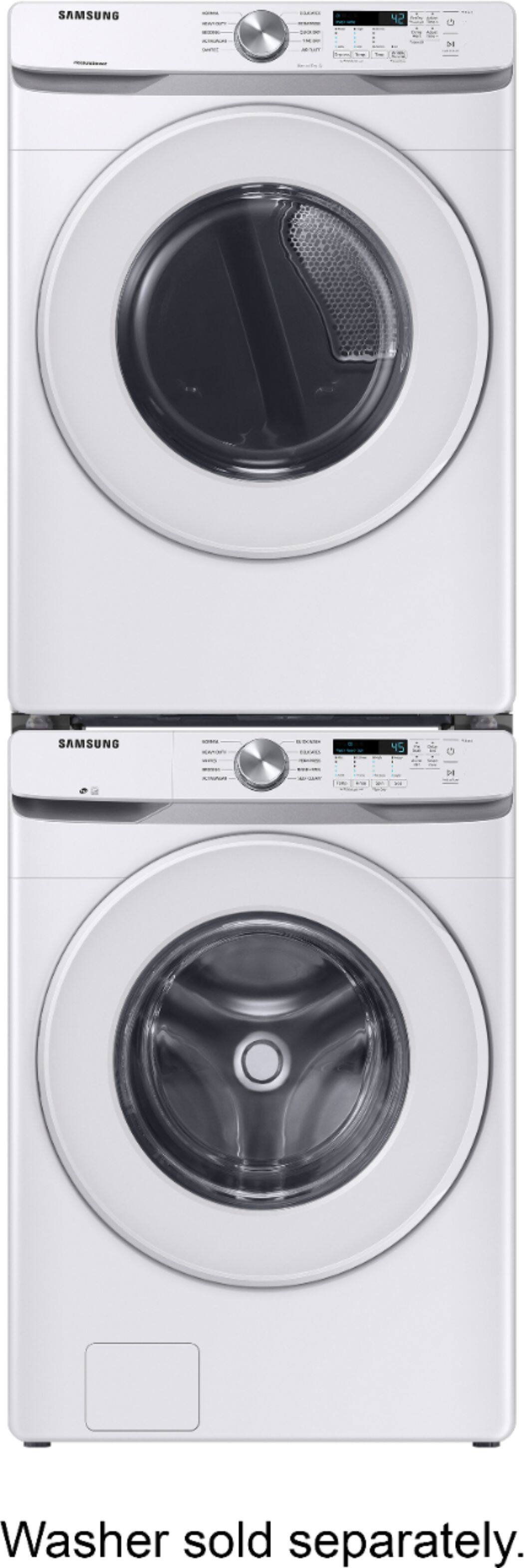 Alt View 3. Samsung - 7.5 Cu. Ft. Stackable Gas Dryer with Sensor Dry - White.