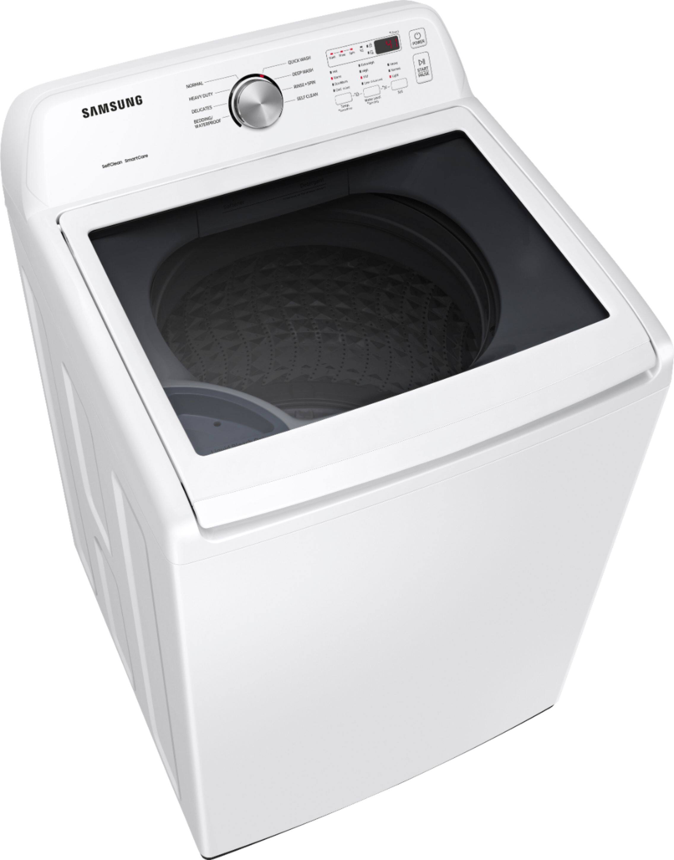 Angle. Samsung - 4.5 Cu. Ft. High-Efficiency Top Load Washer with Vibration Reduction Technology+ - White.