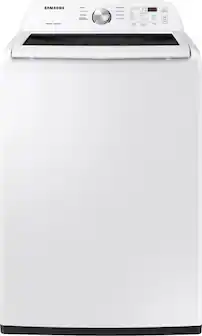 Front. Samsung - 4.5 Cu. Ft. High-Efficiency Top Load Washer with Vibration Reduction Technology+ - White.