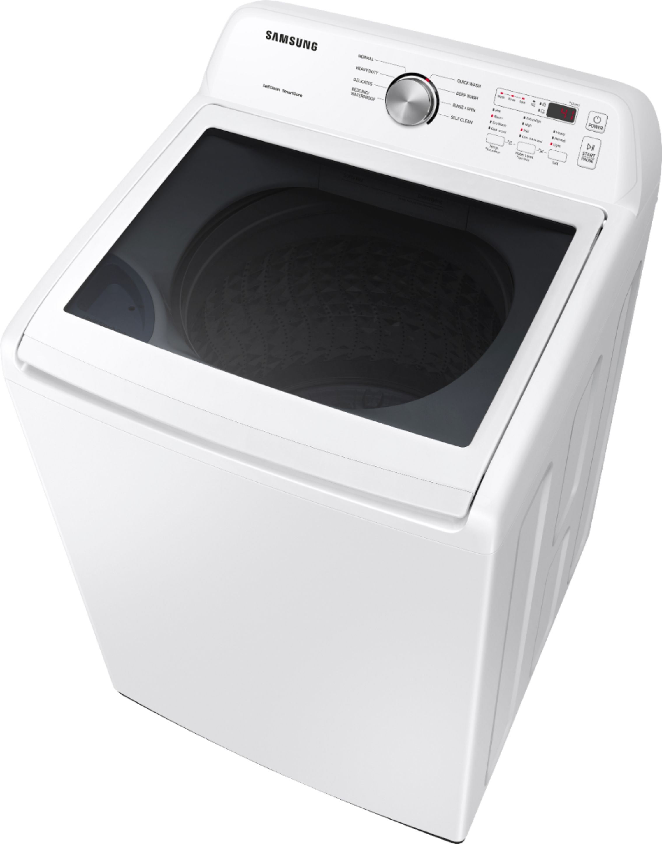 Left View: Maytag - 4.7 Cu. Ft. Top Load Washer with Dual-Action PowerWash Agitator - White