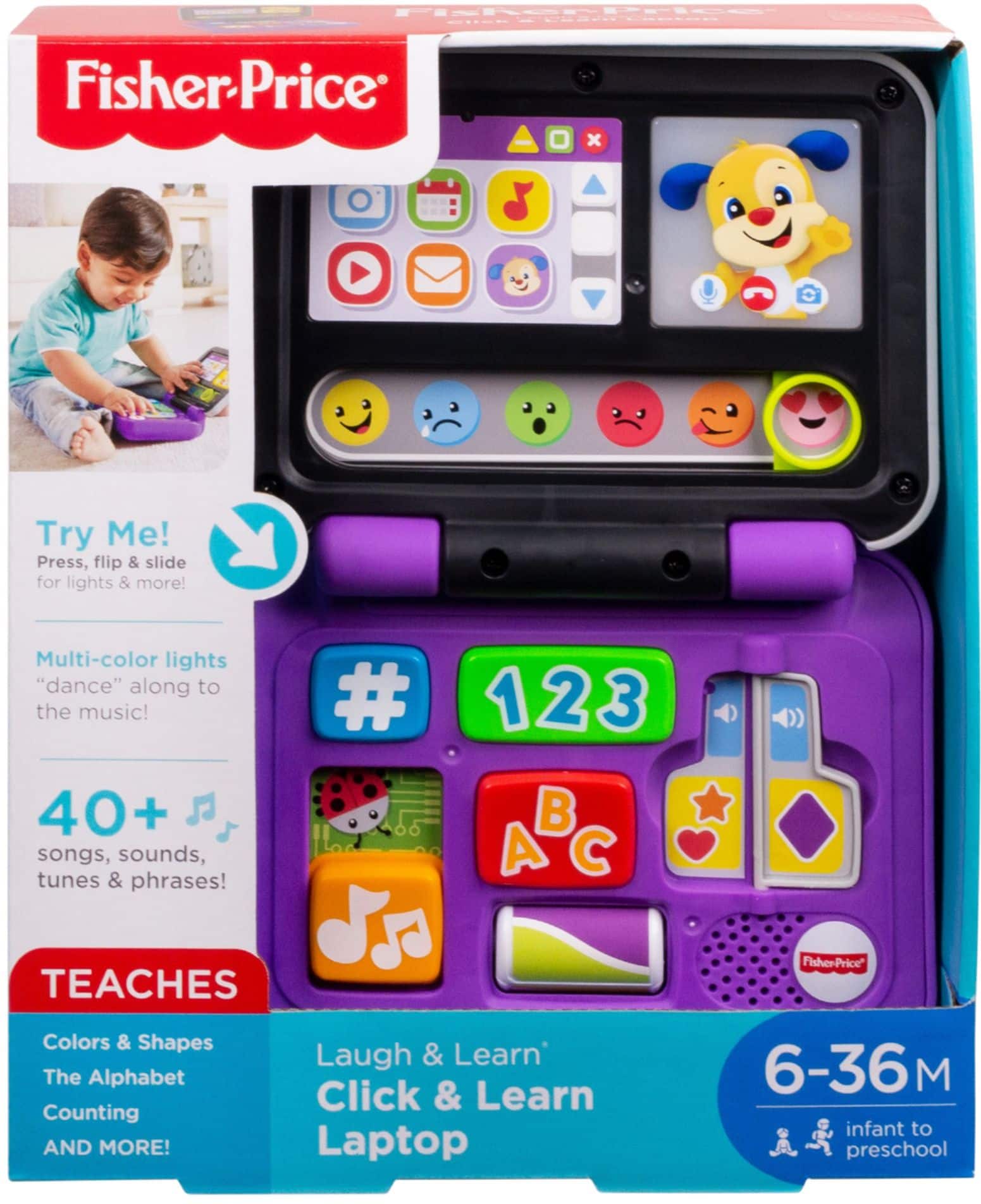 Front. Fisher-Price - Laugh & Learn Click & Learn Laptop - Purple.