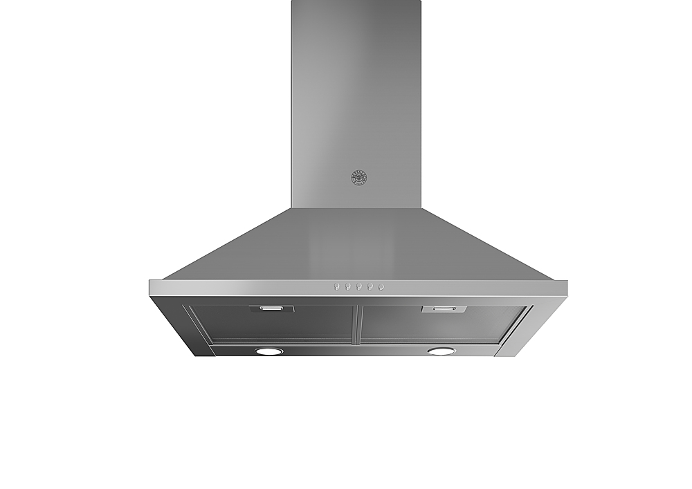 Angle View: Bertazzoni - Professional Series 30” Vented Out or Recirculating Range Hood - Stainless steel