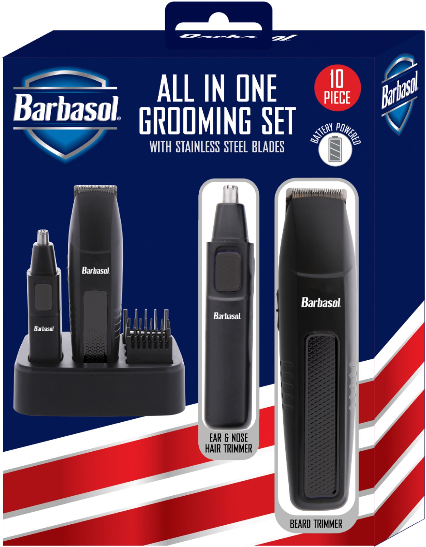 Barbasol All in Battery Dry Grooming Kit with Beard Trimmer and Ear Nose Trimmer Black CBT1-3200-BLK - Best Buy