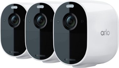Arlo - Essential Spotlight Camera – Indoor/Outdoor Wire-Free 1080p Security Camera (3-pack) - White - Front_Zoom