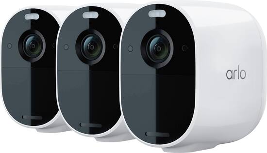 Arlo Essential Spotlight Camera Indoor Outdoor 1080p Hd Wire Free Security With Color Night Vision 3 Pack White Vmc2330 100nas Best Buy