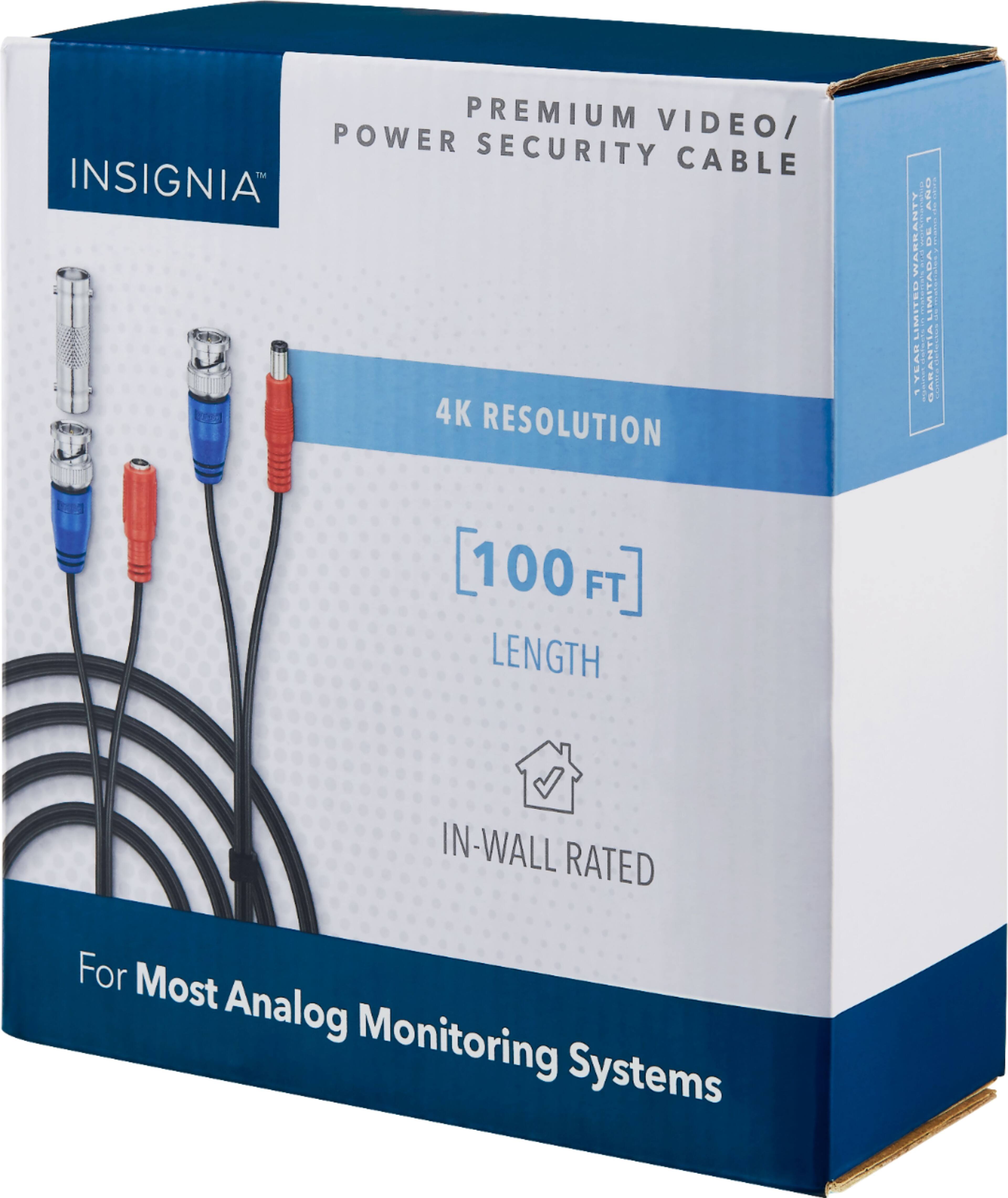 Alt View 13. Insignia™ - 100' 4K In-Wall Premium Video/Power Security Cable - Black.