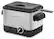 Left. Cuisinart - 1.1L Analog Compact Deep Fryer - Black Stainless Steel.