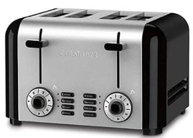 Cuisinart - 4-Slice Compact Stainless Toaster - Black / Stainless - Left_Zoom