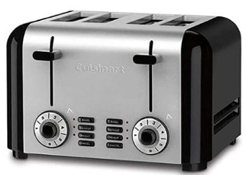 Cuisinart - 4 Slice Compact Stainless Toaster - Black / Stainless - Left_Zoom