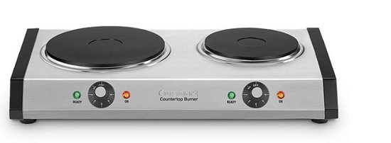 Hot Plates for Cooking, Double Burner CUSIMAX 1800w Double Hot Plate,  Countertop Burners, Electric Burner Stainless Steel Portable Stove Top with  Cast