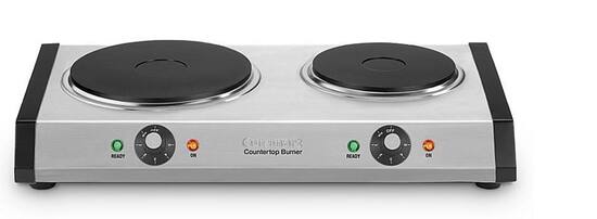 Cuisinart Countertop Double Burner Silver CB 60P1 Best Buy