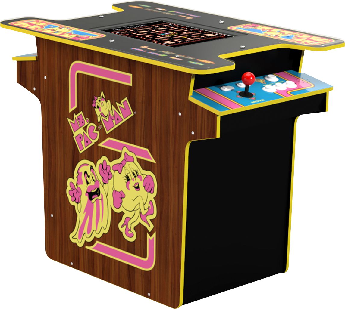 Left View: Arcade1Up Outrun 3 Games in 1 - Stand-up Arcade with Riser and Lit Marquee