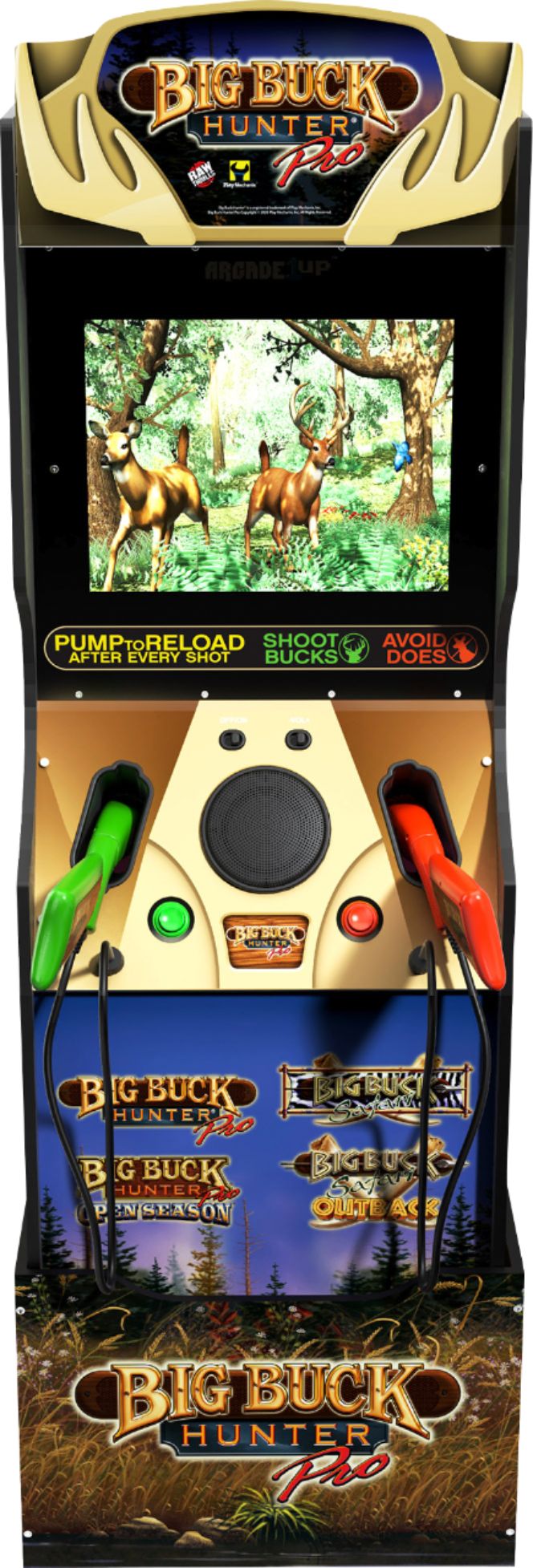 Arcade1up Big Buck Hunter Pro Arcade With Riser And Wall Sign Multi Best Buy