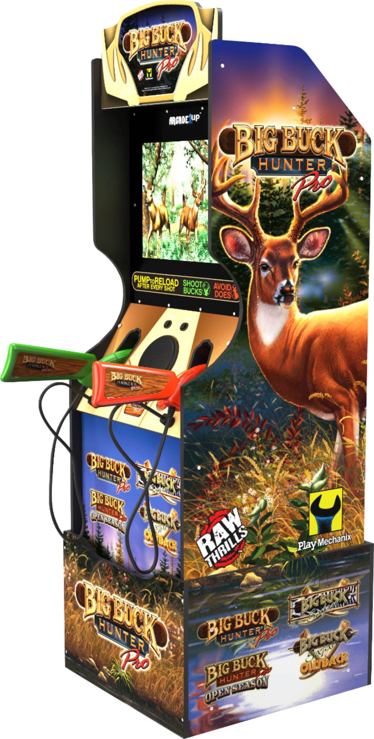 Arcade1Up Big Buck Hunter Pro Arcade with Riser and Wall Sign