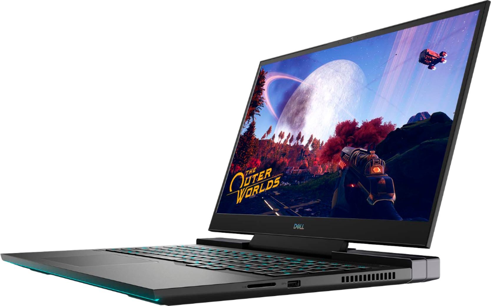 Left View: Dell - G7 17.3" 300Hz Gaming Laptop - Intel Core i7 - 16GB Memory - NVIDIA GEFORCE RTX 2070 (Max-P) - 512GB SSD - RGB Keyboard - Black