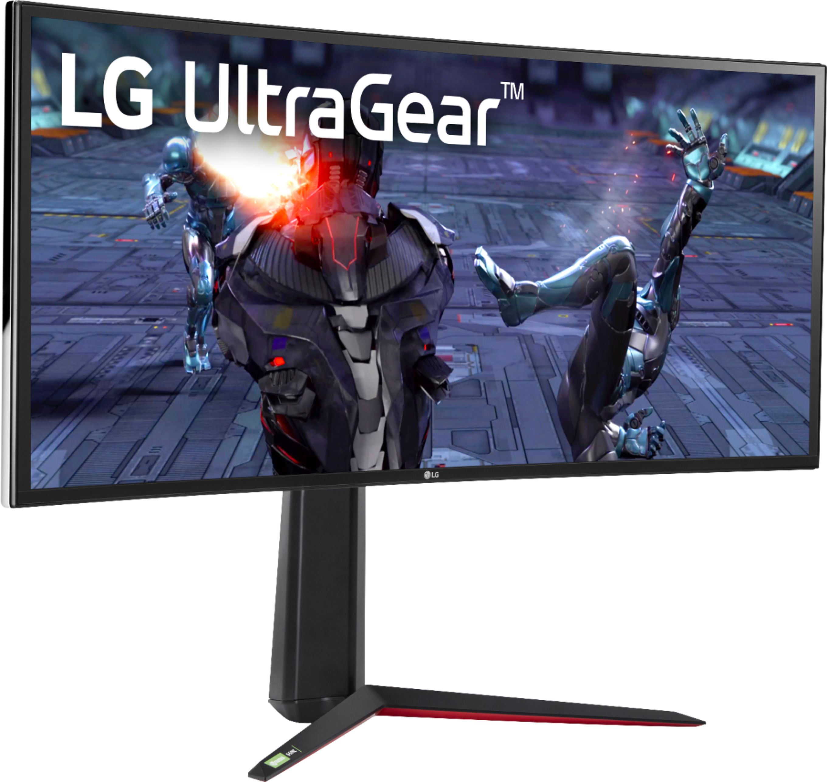 Angle View: LG - Geek Squad Certified Refurbished UltraGear 34" IPS LED UltraWide HD FreeSync and G-SYNC Compatible Monitor with HDR - Black