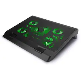 ENHANCE - GX-C1 Laptop Cooling Stand with 5 LED Fans & Dual USB Ports - Green