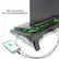 Alt View 12. ENHANCE - GX-C1 Laptop Cooling Stand with 5 LED Fans & Dual USB Ports - Green.