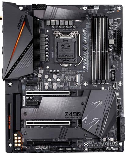 GIGABYTE - Z490 AORUS PRO AX Socket 1200 USB 3.2 Intel Motherboard with WIFI - Black-Front_Standard 