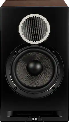 Front. ELAC - Debut Reference Bookshelf Speakers - Black/Walnut.