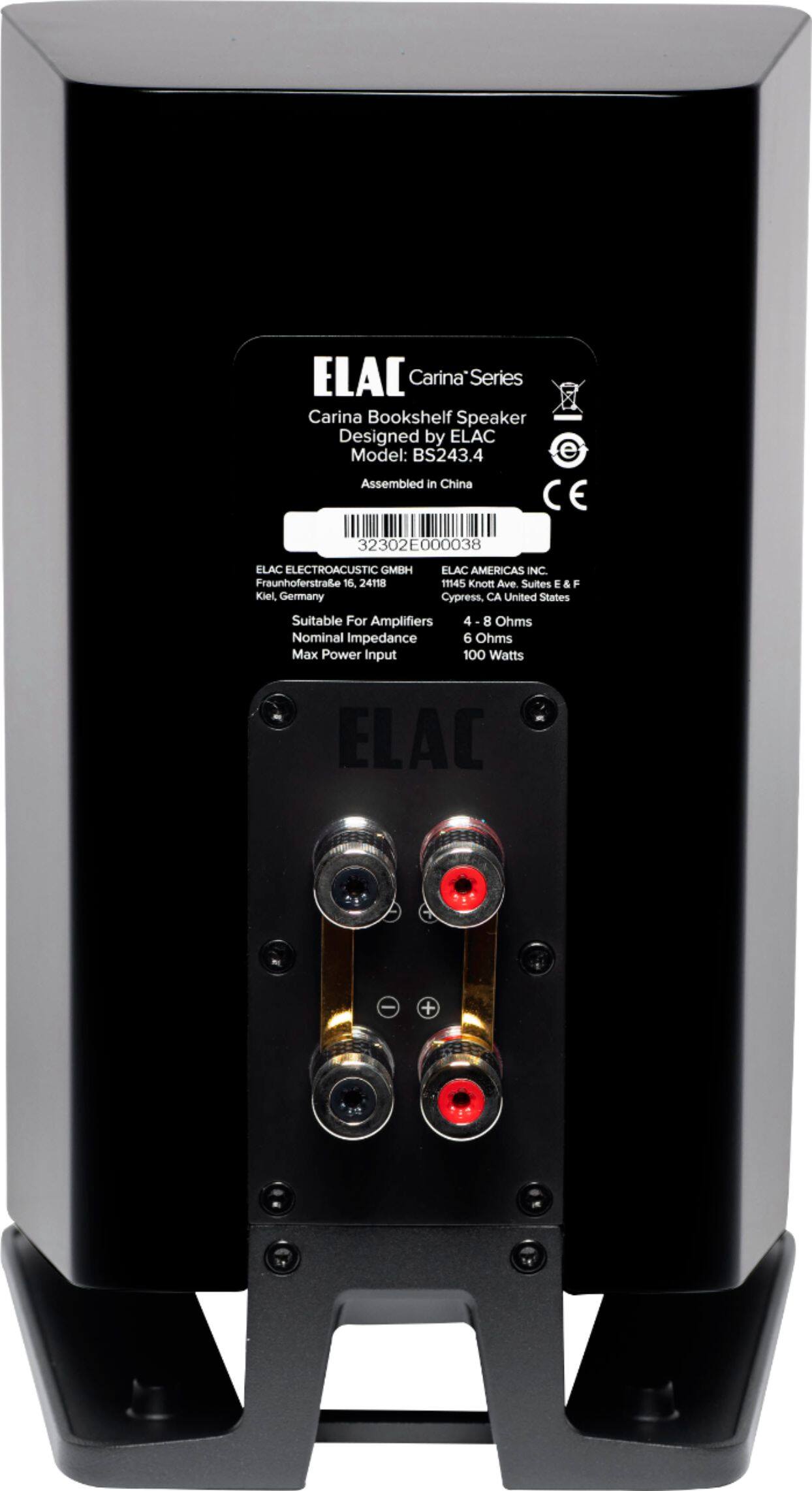 Back. ELAC - Carina Bookshelf Speakers - Satin Black.