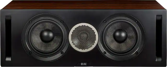 Front. ELAC - Debut Reference Center Speaker - Black/Walnut.