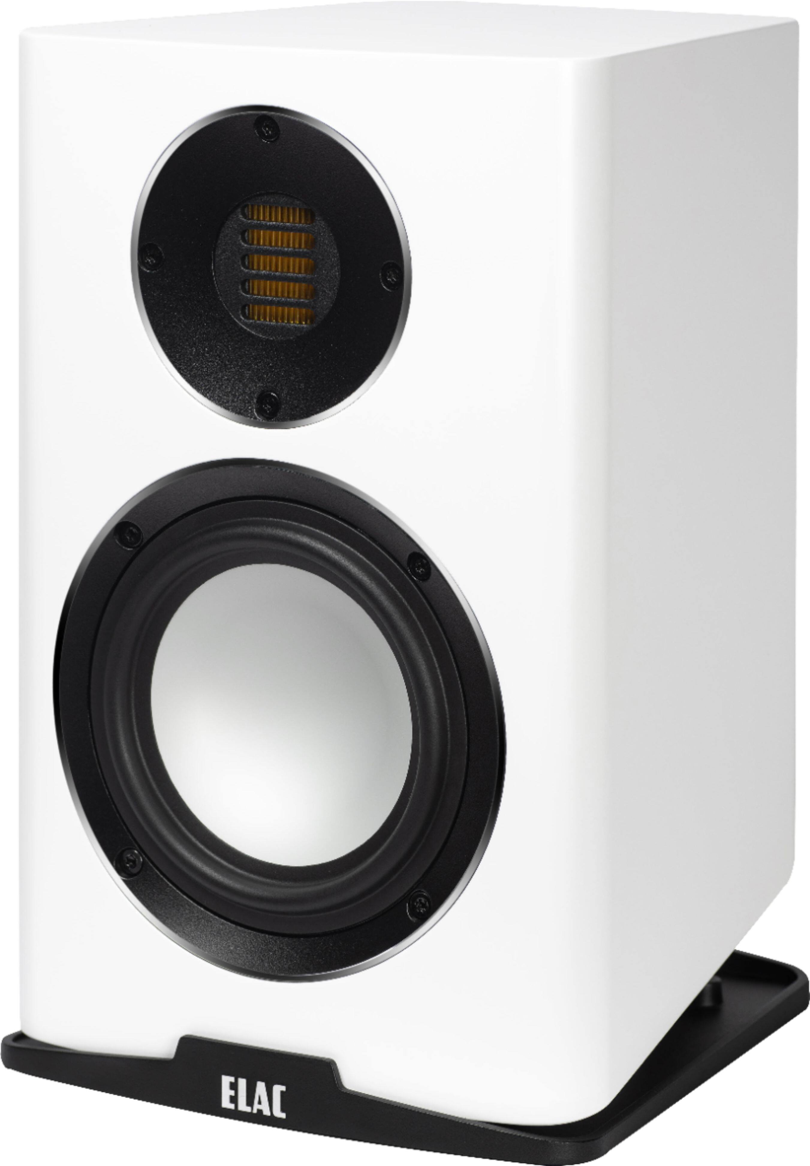 Left. ELAC - Carina Bookshelf Speakers - Satin White.