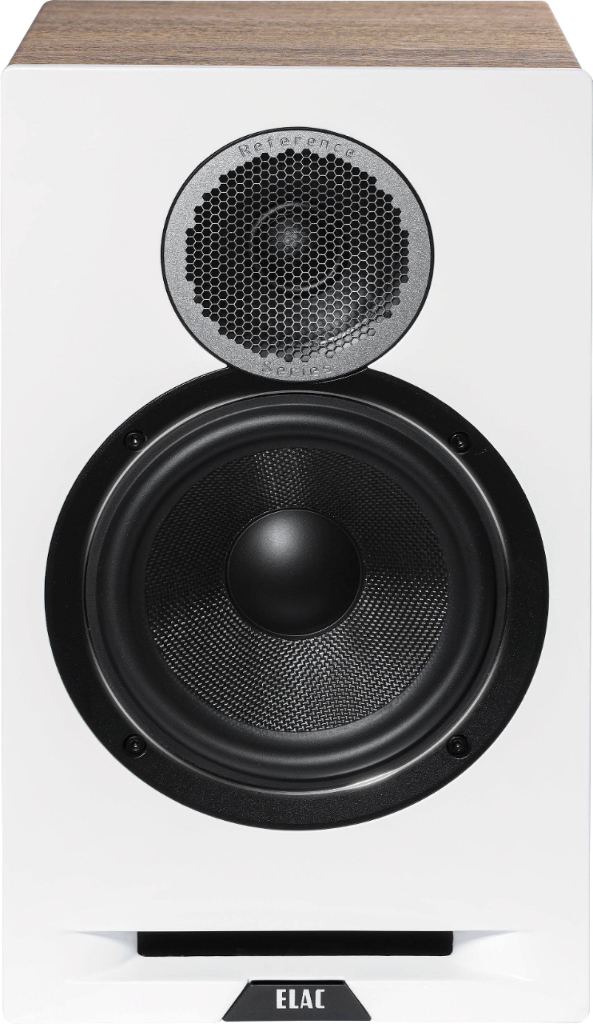 Front. ELAC - Debut Reference Bookshelf Speakers - White/Oak.