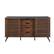 Front. Walker Edison - Mid Century Modern Sliding Slat Door TV Stand for Most Flat-Panel TV's up to 65" - Ebony/Dark Walnut.