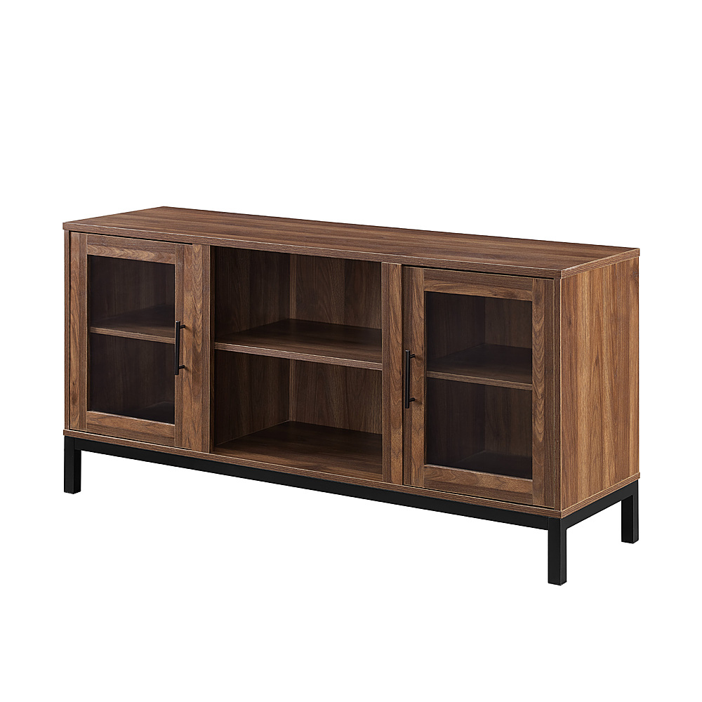 Angle View: Walker Edison - Urban Modern TV Stand for Most TVs Up to 60" - Dark Walnut