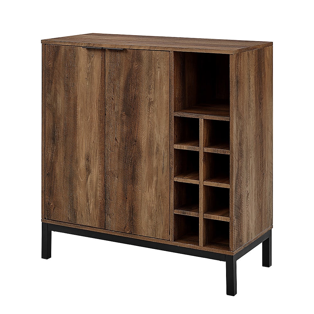 Left View: Walker Edison - 34" Modern Buffet - Reclaimed Barnwood - Rustic Oak