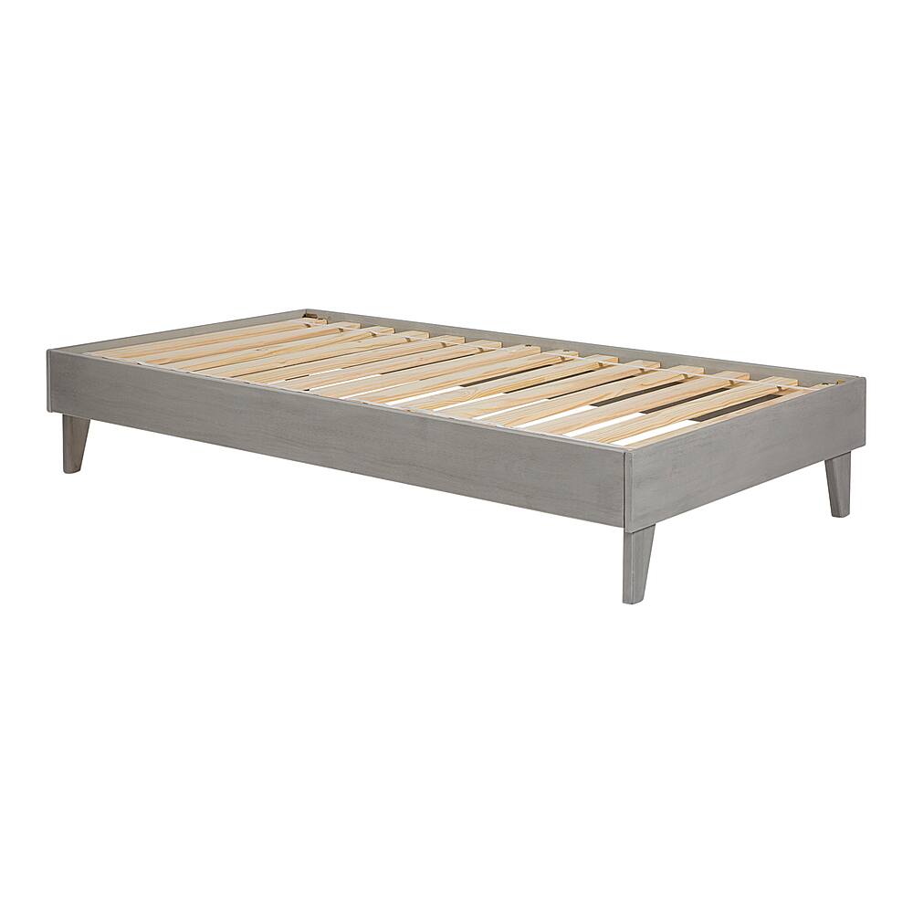 Angle View: Walker Edison - Solid Wood Twin Platform Bed - Caramel