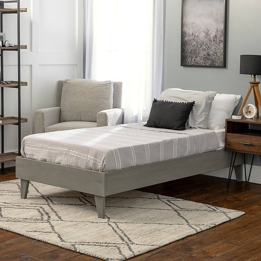 Best Buy Walker Edison Solid Wood Twin Platform Bed Caramel BBWTPLATGB