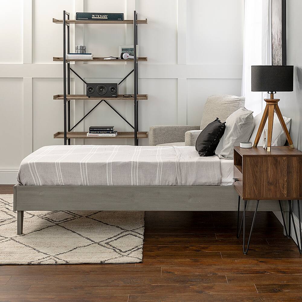 Best Buy Walker Edison Solid Wood Twin Platform Bed Caramel BBWTPLATGB