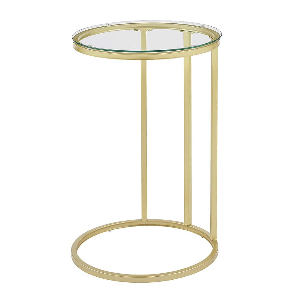 Angle View: Walker Edison - 16" Round C Table - Gold