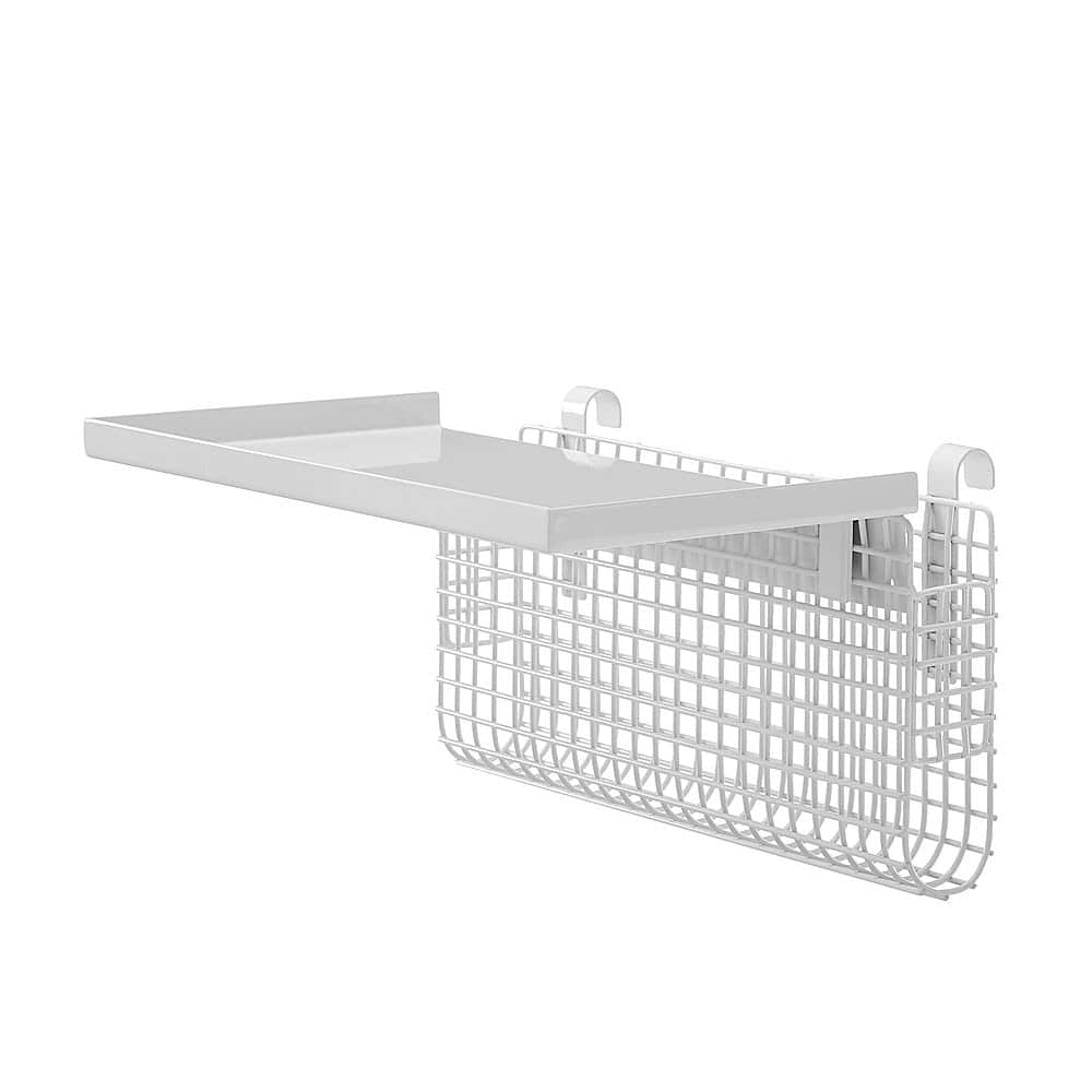 Angle View: Walker Edison - Universal Metal Bunk Bed Shelf - White/Mesh