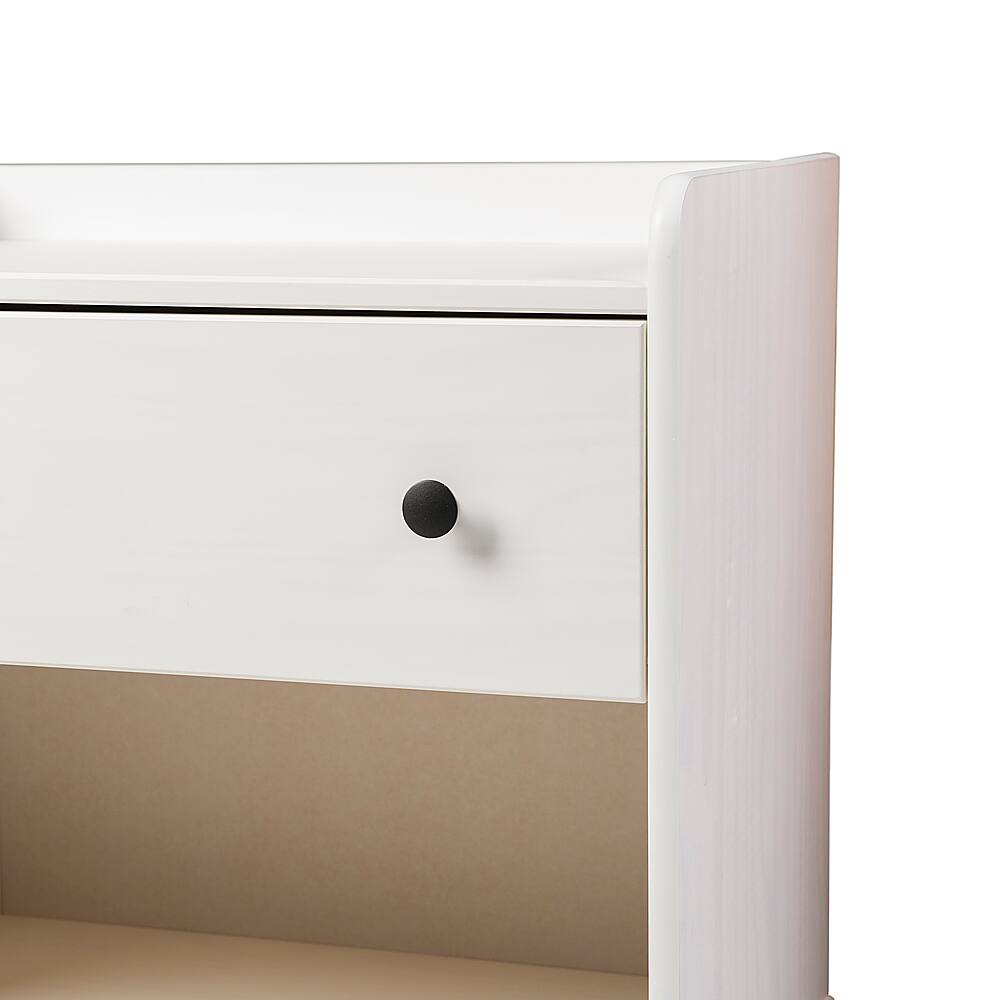 Best Buy Walker Edison 1 Drawer Tray Top Solid Wood Nightstand