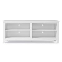 Walker Edison - Modern 58" Wood Open Storage TV Stand for Most TVs up to 65" - White - Front_Zoom