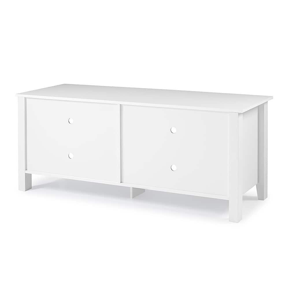 Left View: Walker Edison - Modern Wood Open Storage TV Stand for Most TVs up to 65" - White