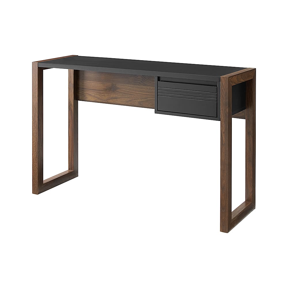 Angle. Walker Edison - Modern Fluted Storage Drawer Wood Computer Desk - Black.