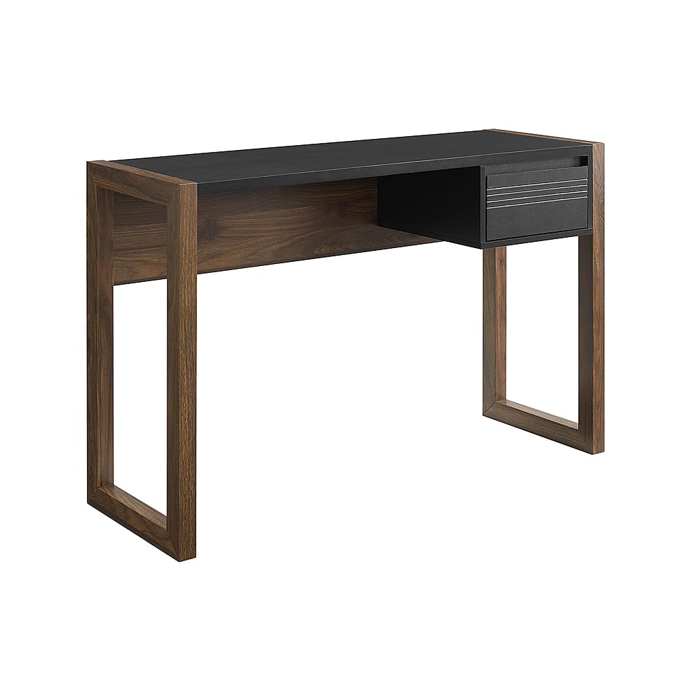 Left. Walker Edison - Modern Fluted Storage Drawer Wood Computer Desk - Black.