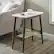 Alt View 12. Walker Edison - Jamie Faux Marble Tapered Leg Side Table - Dark Oak.