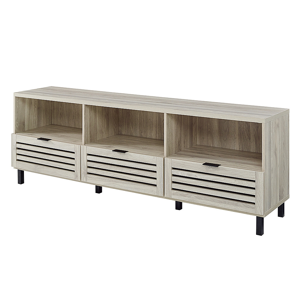 Angle View: Walker Edison - Jackson TV Stand Cabinet for Most Flat-Panel TV's Up to 78" - Birch