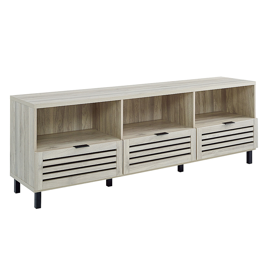 Left View: Walker Edison - Jackson TV Stand Cabinet for Most Flat-Panel TV's Up to 78" - Birch