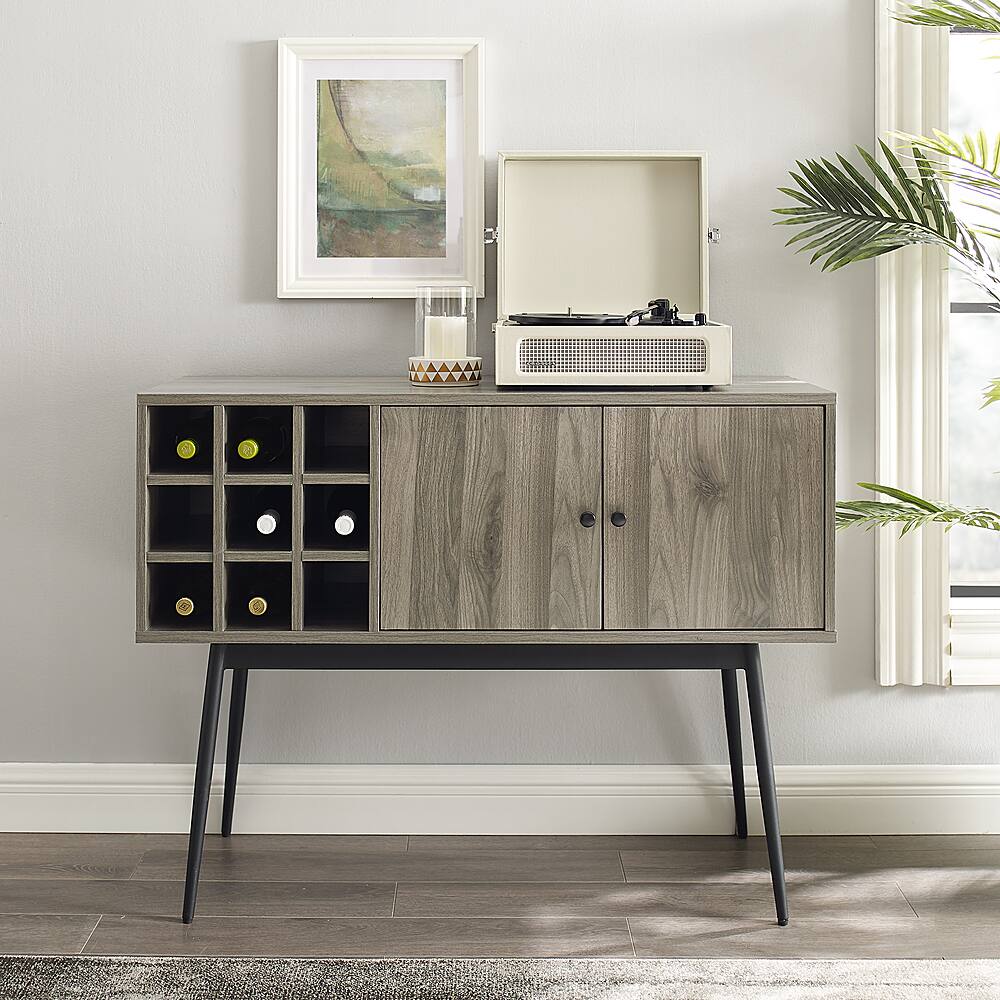 Best Buy Walker Edison Mid Century Modern Bottle Storage Bar