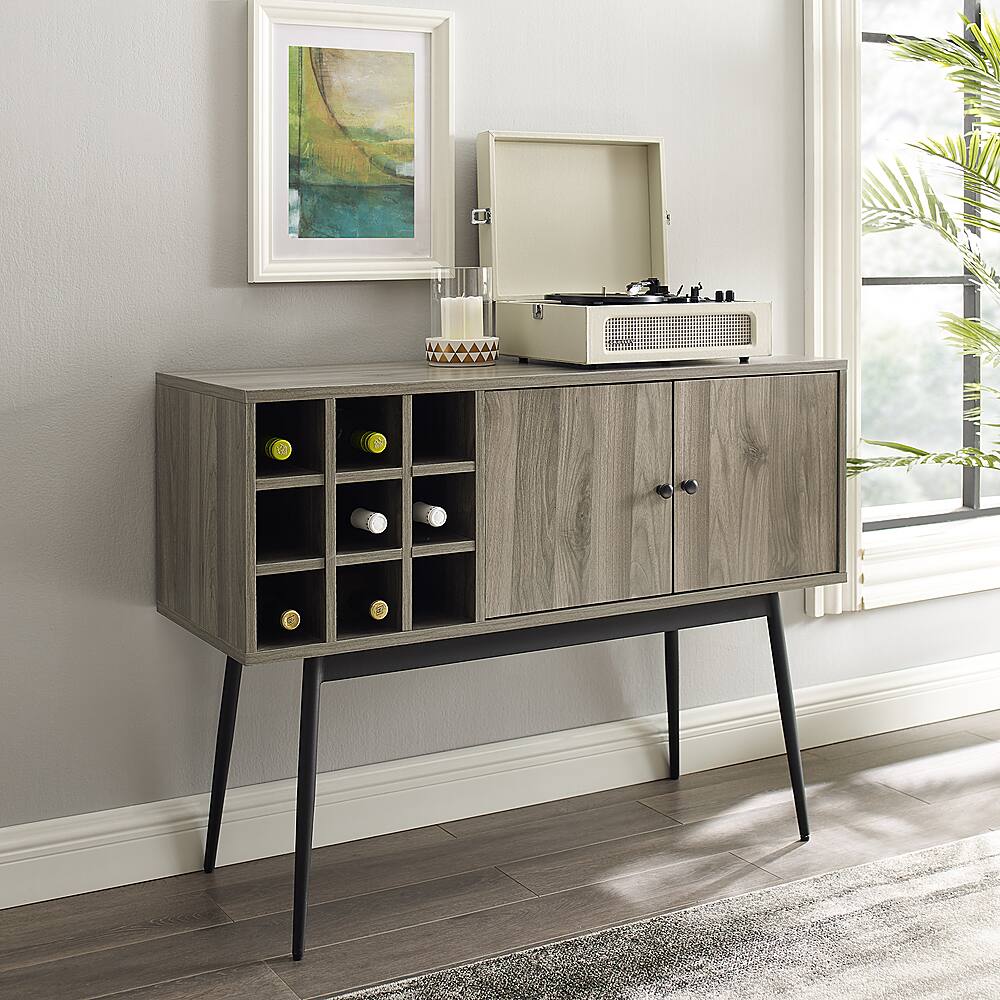 Best Buy Walker Edison Mid Century Modern Bottle Storage Bar