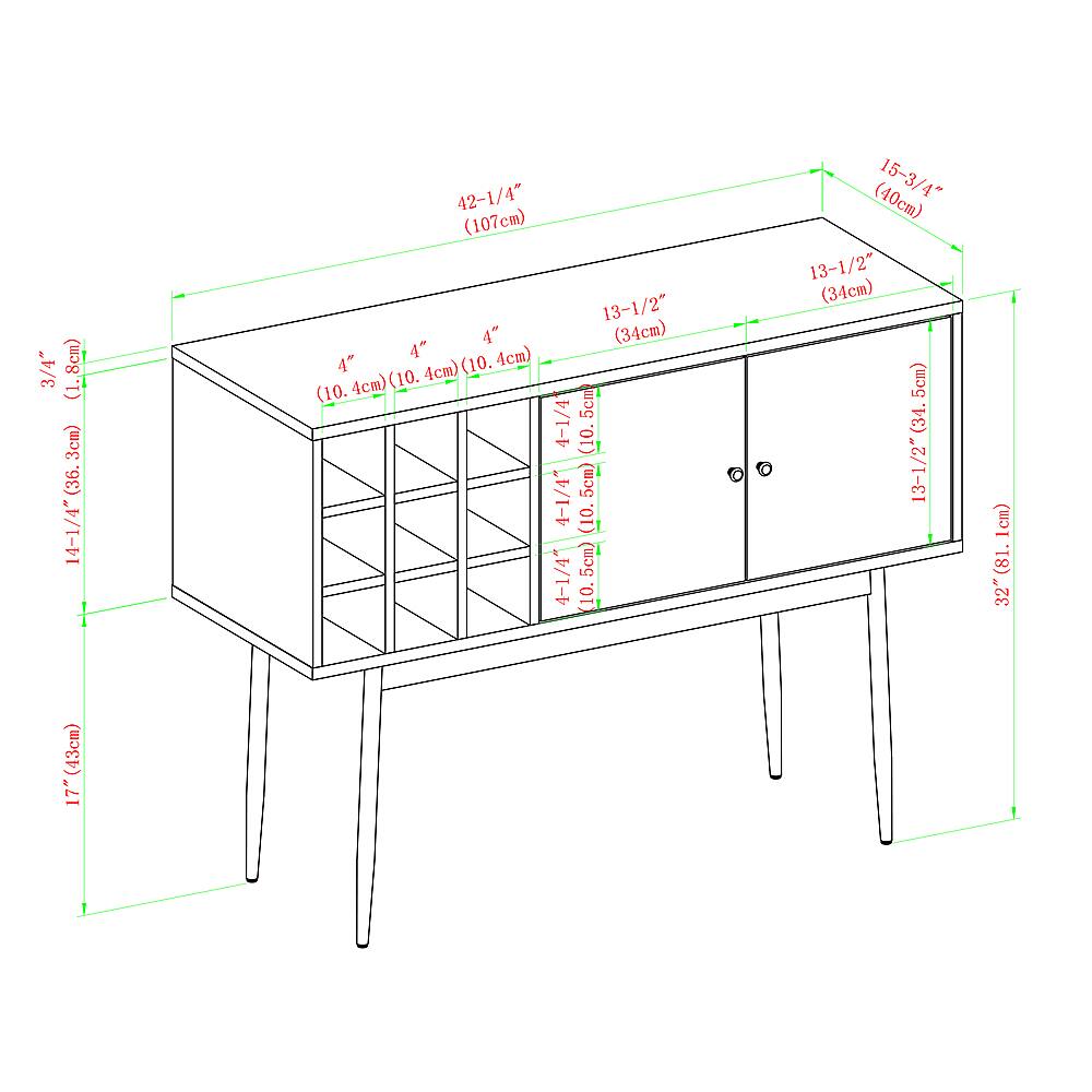 Best Buy Walker Edison Mid Century Modern Bottle Storage Bar