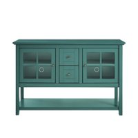 Walker Edison - Transitional TV Stand / Buffet for Most Flat-Panel TV's up to 55" - Dark Teal - Front_Zoom