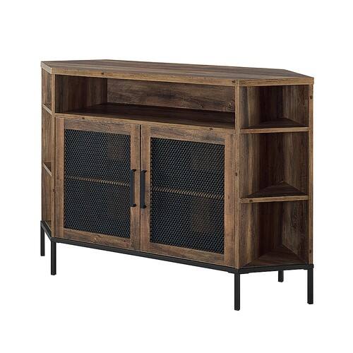 Walker Edison Industrial Corner TV Stand for Most TVs Up to 52" Rustic